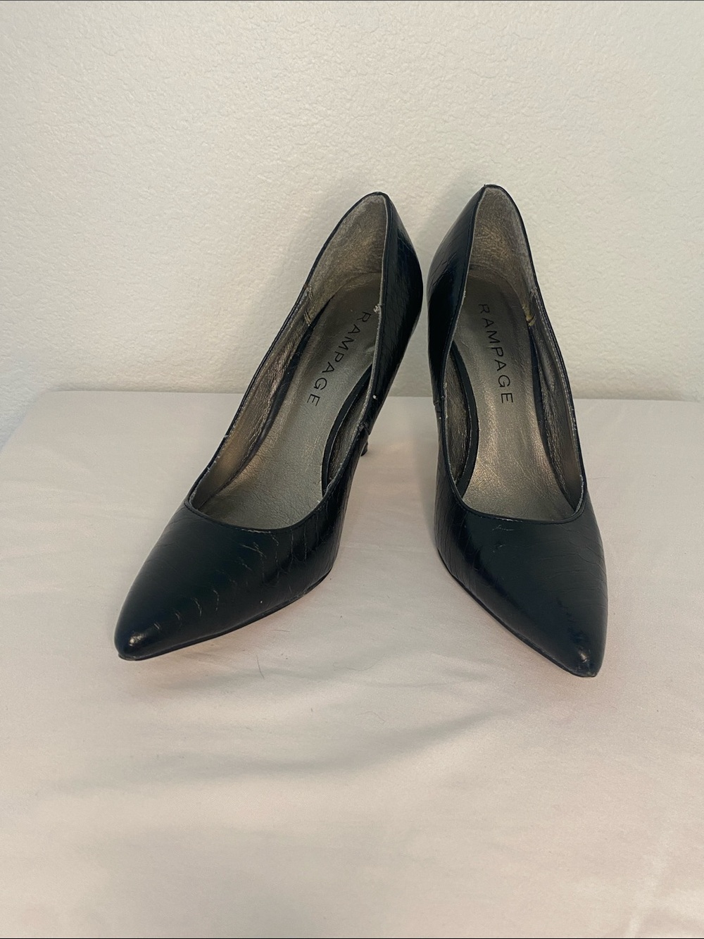 Rampage Black Pointed-Toe Stiletto Pumps